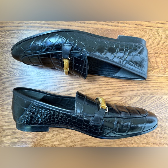J‎ MCLAUGHLIN Dillon 3 Croc Embossed Leather Loafers Classic Preppy Old Money 11